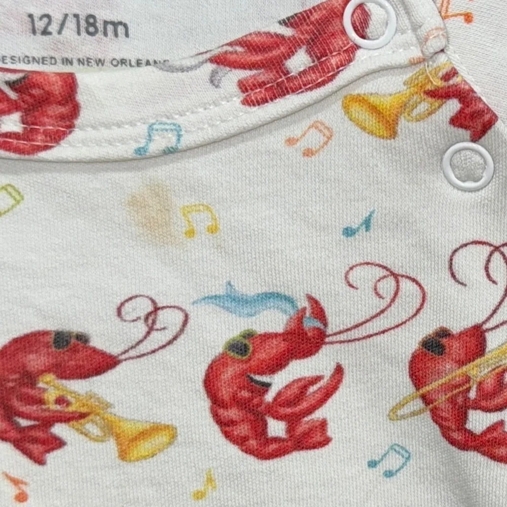 NOLA tawk Mardi Gras crawfish onesie baby boy girl nola toddler Louisiana LSU